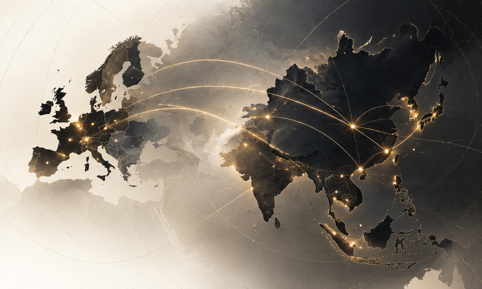 Map connecting football markets across Europe and Asia
